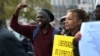 Manifestantes em Portugal pedem liberdade de expressão em Angola, depois da sentença aos activistas em Luanda. 28 de Março