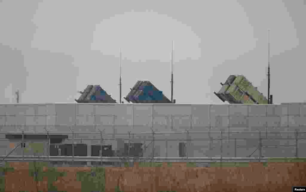U.S. Army Patriot missile air defence artillery batteries are seen at U.S. Osan air base in Osan, south of Seoul, April 5, 2013. 