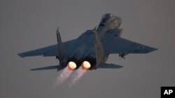 Avião de combate F-15 Eagle, israelita durante uma missão aérea