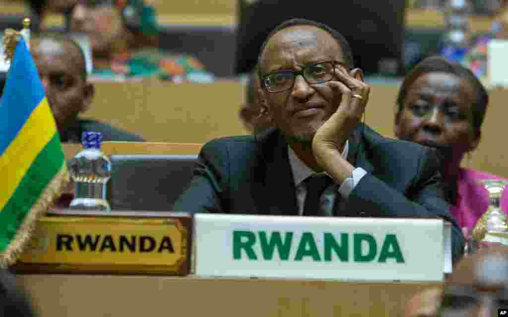 Rwanda president Paul Kagame attends the opening ceremony of the 26 ordinary of the African Summit in Ethiopian capital Addis Ababa Saturday, Jan. 30, 2016.