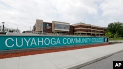 FILE - The Cuyahoga Community College campus is shown, May 28, 2019, in Cleveland, OHIO.