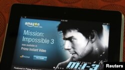 The Amazon streaming video app for Apple's iPad is seen in Los Angeles, Aug. 1, 2012.
