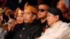 Presiden Joko Widodo dan capres nomor urut 2, Prabowo Subianto (kanan) menghadiri acara mulainya masa kampanye untuk pemilu 2019, di Jakarta, 23 September 2018.