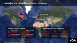 “阿爾法灣”(AlphaBay)與“漢薩市場”(Hansa Market)的用戶人數 (資料圖片)