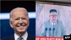 조 바이든 미국 대통령과 김정은 북한 국무위원장.