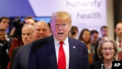 U.S. President Donald Trump arrives at the World Economic Forum in Davos, Switzerland, Jan. 22, 2020. 