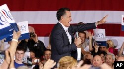 Republican presidential candidate Mitt Romney speaks at a campaign rally in Reno, Nevada, February 2, 2012.