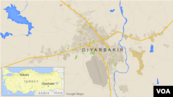 ផែនទី​បង្ហាញ​ពី​ក្រុង​​ Diyarbakir នៅ​ប្រទេស​តួកគី។ 