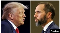 FILE - Former U.S. President Donald Trump, now the president-elect, and special counsel Jack Smith are seen in a combination of file photos in Washington, in 2023. 