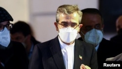 FILE — Iran's chief nuclear negotiator Ali Bagheri Kani leaves after a meeting of the Joint Comprehensive Plan of Action in Vienna, Austria, Nov. 29, 2021. 