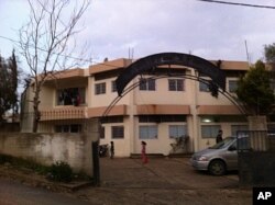 The abandoned Aabra School on the Lebanon-Syria border, home to 80 Syrian refugees.