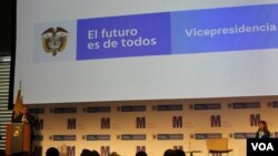 El presidente Iván Duque y la vicepresidenta Martha Lucía Ramírez, durante el Foro M: “Acelerando el empoderamiento económico de las mujeres para el alcanzar los objetivos de desarrollo sostenible”. Foto: Karen Sánchez, VOA.