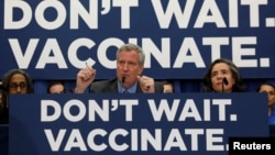 Campagne new-yorkaise pour une vaccination contre la rougeole le 9 avril 2019.