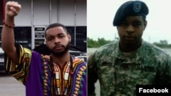 Micah Johnson colocó estas fotos desafiantes en su cuenta de Facebook.