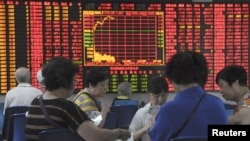 中国上海一股票证卷市场。