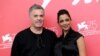 Director Amos Gitai and actor Maisa Adb Elhadi are pictured during a photo call for the films "A Letter to a Friend in Gaza" and "A Tramway in Jerusalem" at the 75th Venice International Film Festival, Sept. 3, 2018.
