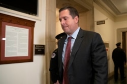 House Intelligence Committee ranking member Rep. Devin Nunes, R-Calif., leaves Capitol Hill, Nov. 15, 2019, in Washington.
