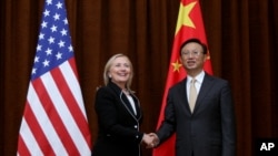 克林顿国务卿与中国外交部部长杨洁篪9月4日在北京
