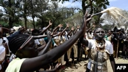 Members of Sengwer community living in Embobut forest, Elgeyo Marakwet, gather to march to the office of the President Uhuru Kenyatta to present a petition seeking to stop eviction from the forest they have called their home for centuries.