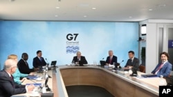 七國集團G-7）2021年6月12號在英國舉行峰會。（美聯社照片）