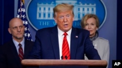Président Donald Trump na Maison Blanche, Washington D.C., 19 mars 2020