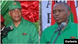 Candidatos à presidência da UNITA, à esquerda, Adalberto Costa Júnior e Abílio Kamalata Numa