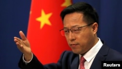 លោក Zhao Lijian អ្នក​នាំ​ពាក្យ​ក្រសួង​ការ​បរទេស​ចិន​ ថ្លែង​ក្នុង​សន្និសីទ​សារព័ត៌មាន​កាល​ពី​ខែ​មេសា ២០២០។