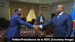 Premier ministre ya sika Sylvestre Ilunga Ilunkamba na bokutani na président Félix Tshisekedi na Cité ya Union africaine, na Kinshasa, 20 mai 2019. (Twitter/Présidence de la RDC)