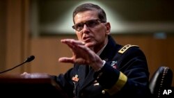 Panglima pasukan Amerika di Timur Tengah, Jenderal Joseph Votel, berbicara di hadapan Komite Angkatan Bersenjata Senat di Capitol Hill, 5 Februari 2019.