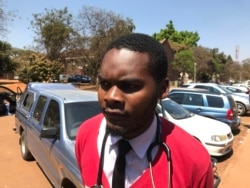 Peter Gabriel Magombeyi, acting president of the Zimbabwe Hospital Doctors Association, pictured in Harare in Sept. 3, 2019, was reportedly abducted from his home over the weekend.(C. Mavhunga/VOA)