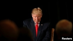 លោក​ Donald Trump បេក្ខជន​​ប្រធានាធិបតី​ស.រ.អា​ខាង​គណបក្ស​សាធារណរដ្ឋ។ 