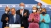 Pemimpin hristian Democratic Union (CDU) dan kandidat teratas untuk kanselir Armin Laschet muncul setelah exit poll pertama untuk pemilihan umum di Berlin, Jerman, 26 September 2021. (Foto: REUTERS/Fabrizio Bensch)