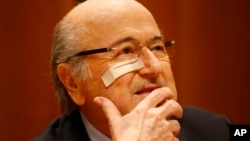 FILE - Suspended FIFA President Sepp Blatter attends a news conference in Zurich, Switzerland, Dec. 21, 2015.