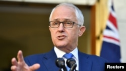 PM Australia Malcolm Turnbull berbicara di depan anggota parlemen di Canberra (foto: ilustrasi). 