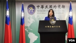 台湾外交部发言人欧江安（美国之音记者齐勇明拍摄）