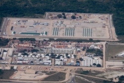 FILE - This handout picture from the World Food Program (WFP) taken on March 18, 2021 shows an aerial view of the Afungi Liquified Natural Gas Camp, in Afungi, 20 km from Palma.