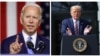Joe Biden (esq) e Donald Trump (dir)