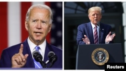 Joe Biden (esq) e Donald Trump (dir)
