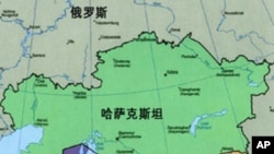 邻近中国的中亚五国略图