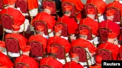 Un grupo de cardenales participan de una ceremonia presidida por el papa Francisco en la plaza San Pedro del Vaticano, este sábado 30 de octubre de 2023.
