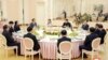 朝鲜领导人金正恩在平壤举行晚餐会招待到访的韩国代表团。（2018年3月5日）