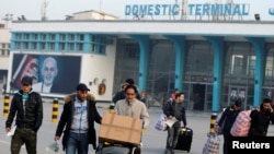  Afghans, whose asylum applications have been rejected, arrive from Germany in Kabul, Afghanistan, Dec. 15, 2016.