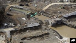 La prefectura de Miyagi, Japón, una semana después del terremoto y tsunami de 2011.