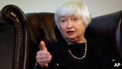 U.S. Fed Chair Janet Yellen speaks during a discussion with Lord Nicholas Stern, President of the British Academy, at Carlton House Terrace of the Britsih Academy in London, June 27, 2017.