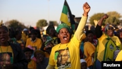 Wafuasi wa Jacob Zuma wakati wa kampeni za uchaguzi wa Urais ndani ya ANC huko Pretoria, Julai 05, 2016.