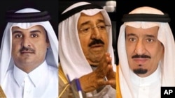 از راست پادشاه عربستان و امیران کویت و قطر