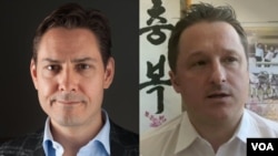 被中國拘押的加拿大人斯帕弗（Michael Spavor，右）與康明凱（Michael Kovrig)