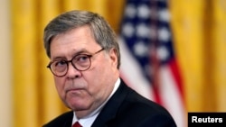 Jaksa Agung AS, William Barr di Ruang Timur Gedung Putih, Washington, D.C., 1 April 2019. (Foto: dok).