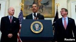 Acompañado del vicepresidente Joe Biden, y el jefe del Pentágono, Ash Carter, el presidente describió el plan propuesto para cerrar la prisión de Guantánamo.