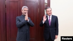 中國外長王毅與印度外長蘇杰生在莫斯科會晤。（2020年9月10日）